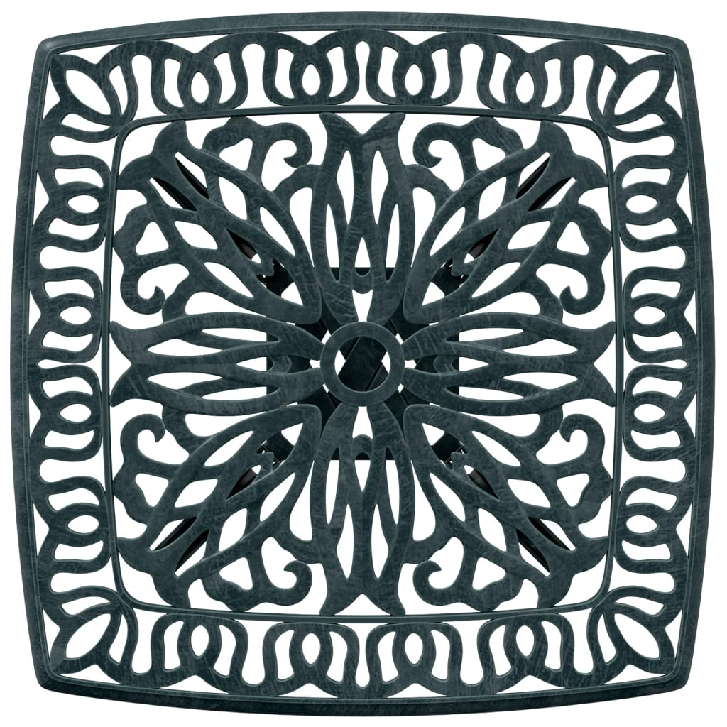 vidaXL Stolik ogrodowy, zielony, 53x53x53 cm, odlewane aluminium