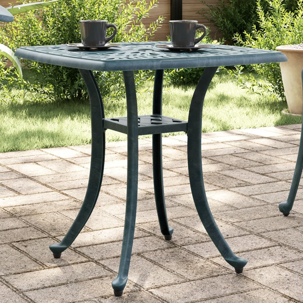 vidaXL Stolik ogrodowy, zielony, 53x53x53 cm, odlewane aluminium