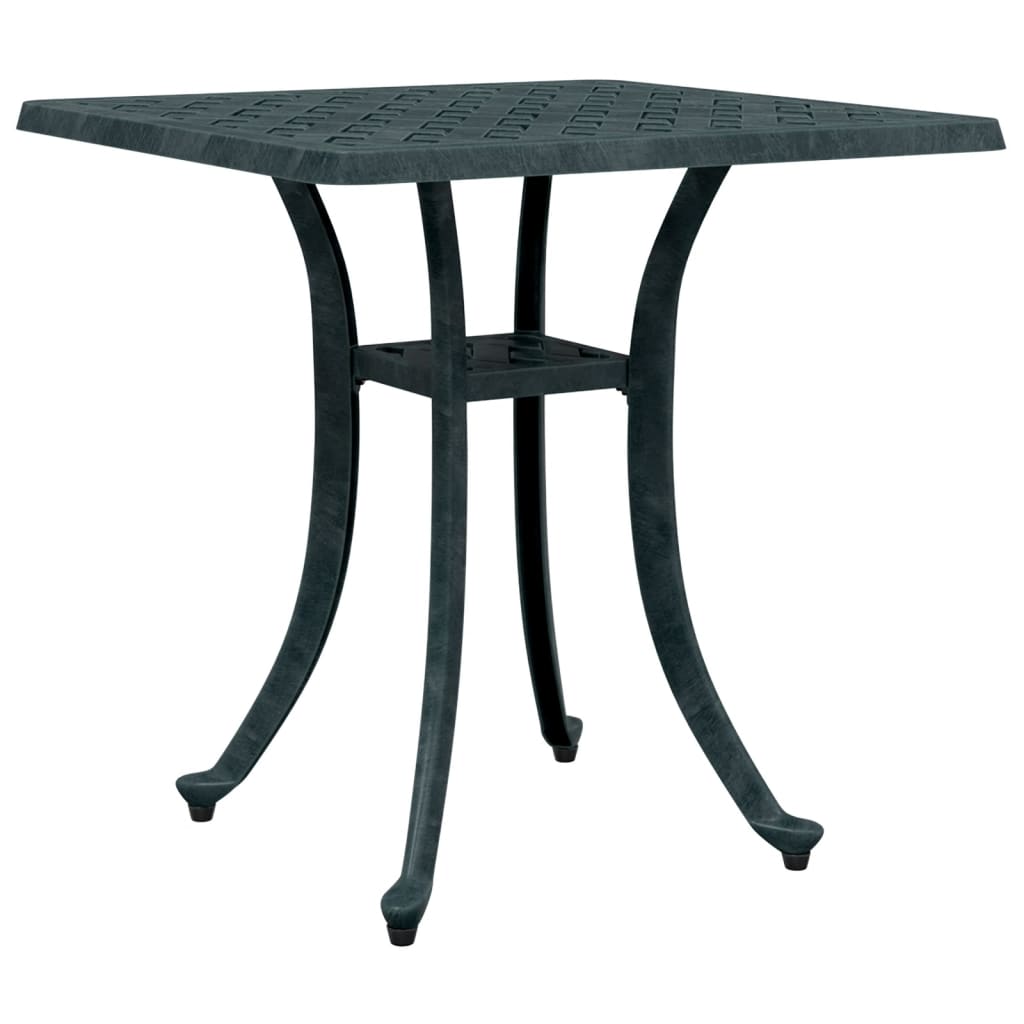 vidaXL Stolik ogrodowy, zielony, 53x53x53 cm, odlewane aluminium