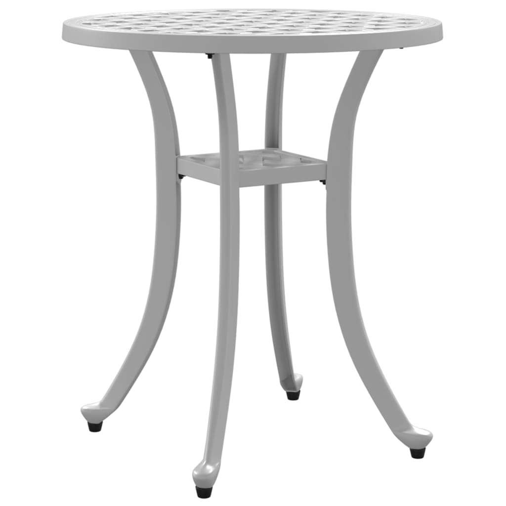 vidaXL Stolik ogrodowy, biały, Ø48x53 cm, odlewane aluminium