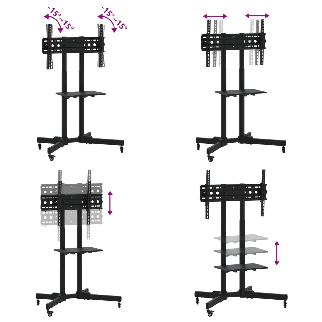vidaXL Stojak na kółkach na TV 32-70'', VESA maks. 600x400 mm, 50 kg