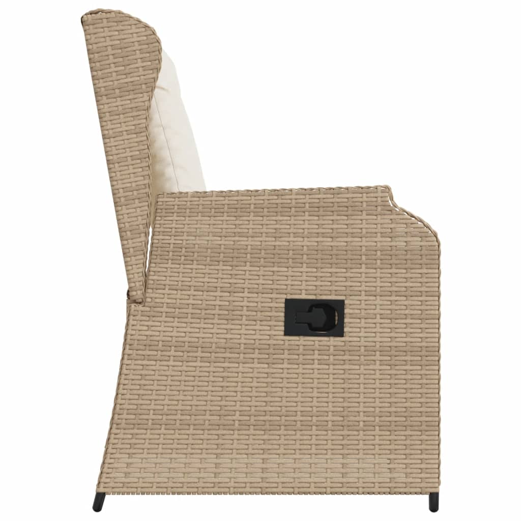 vidaXL Rozkładane fotele ogrodowe 2 szt., poduszki, beżowy rattan PE