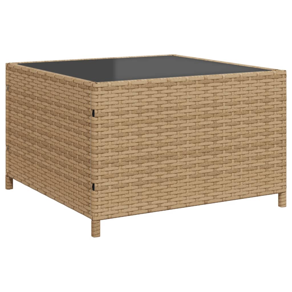 vidaXL Narożnik ogrodowy z poduszkami i stolikiem, rattan PE, beżowy