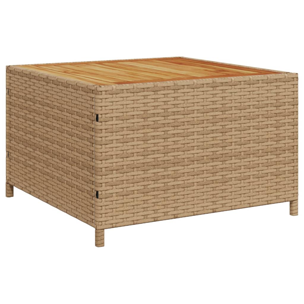 vidaXL Narożnik ogrodowy z poduszkami i stolikiem, rattan PE, beżowy