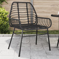 vidaXL Krzesła ogrodowe, 2 szt., czarne, polirattanowe