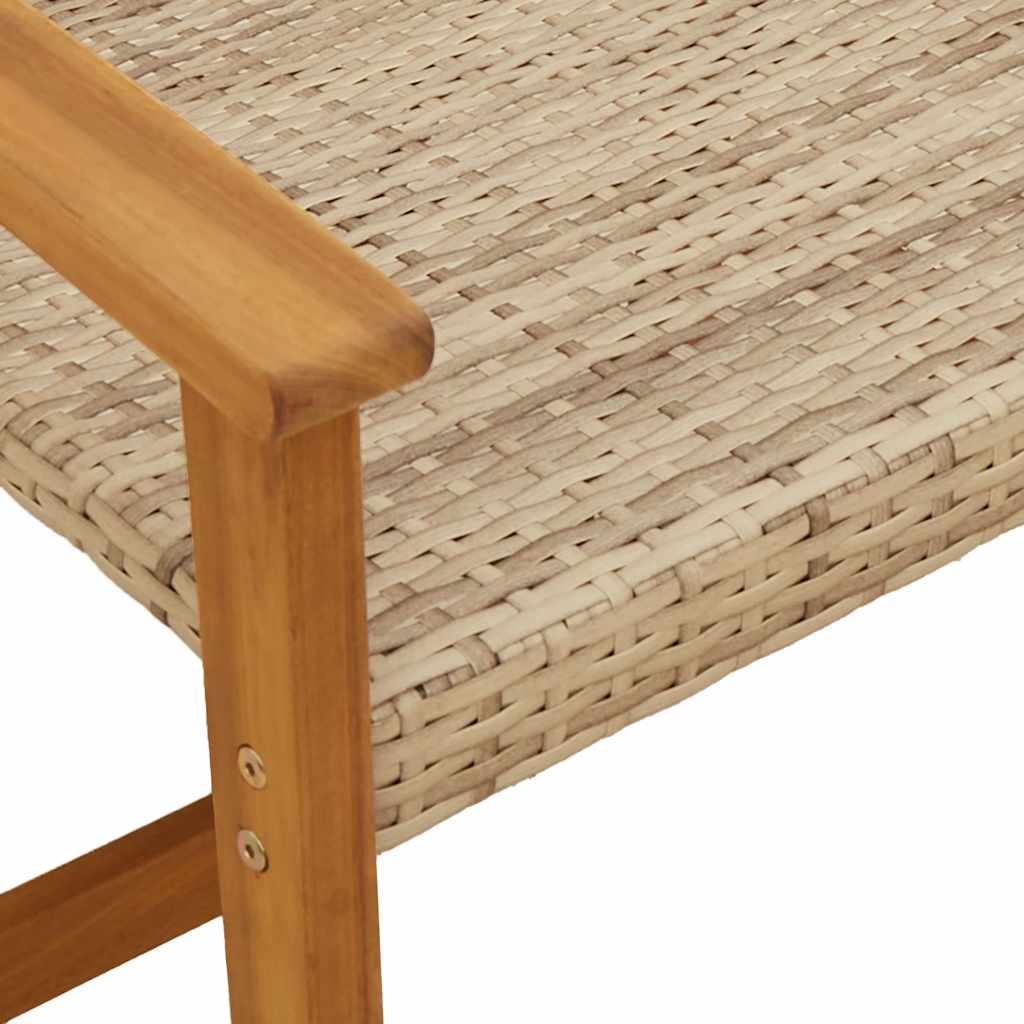 vidaXL 3-cz. zestaw mebli bistro, beżowy, rattan PE i drewno akacjowe