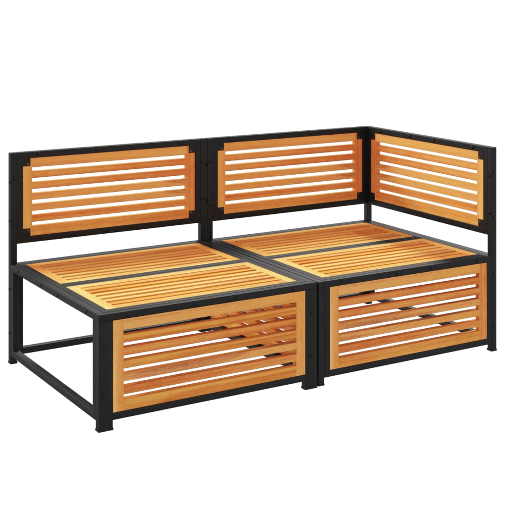 vidaXL Sofa ogrodowa z poduszkami, 2-osobowa, lite drewno akacjowe