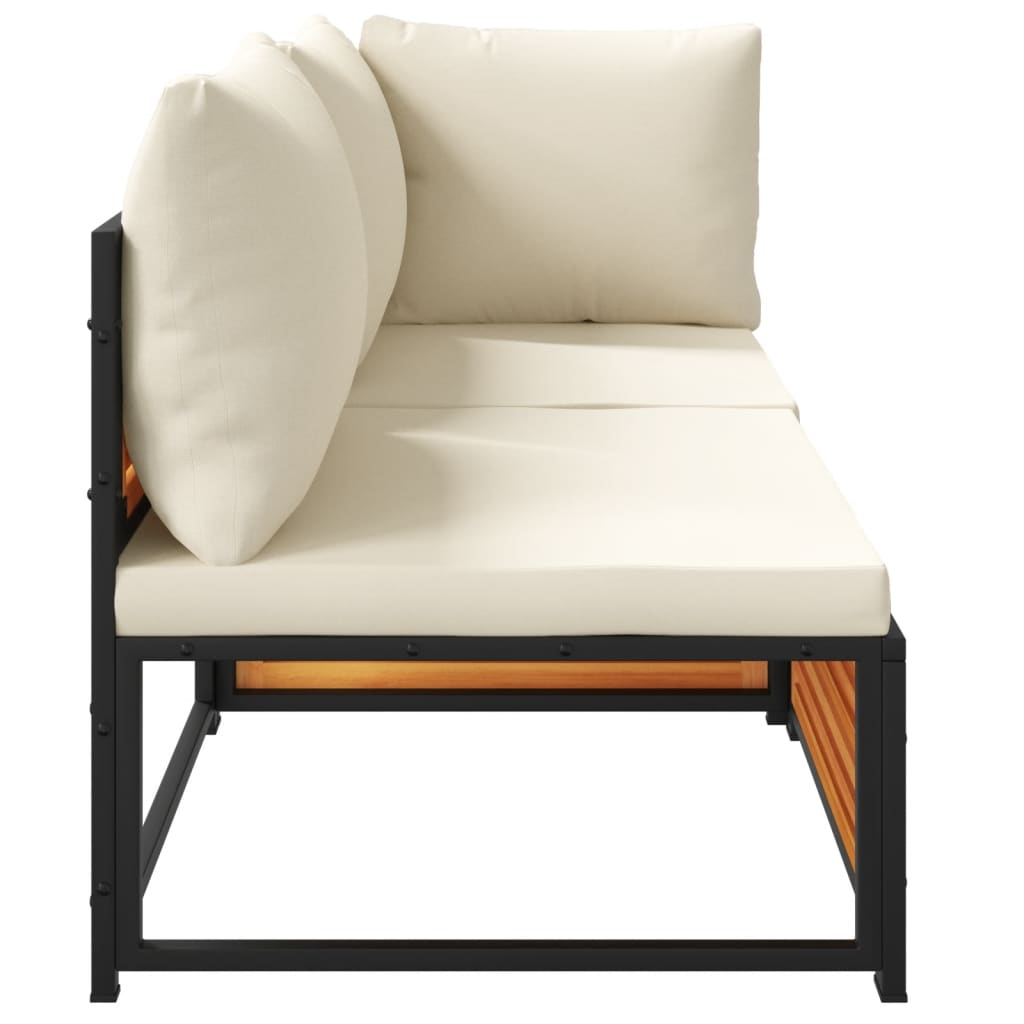 vidaXL Sofa ogrodowa z poduszkami, 2-osobowa, lite drewno akacjowe