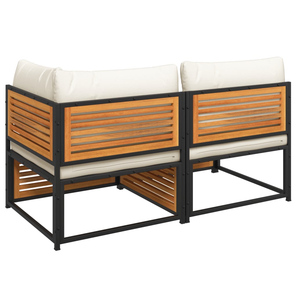 vidaXL Sofa ogrodowa z poduszkami, 2-osobowa, lite drewno akacjowe