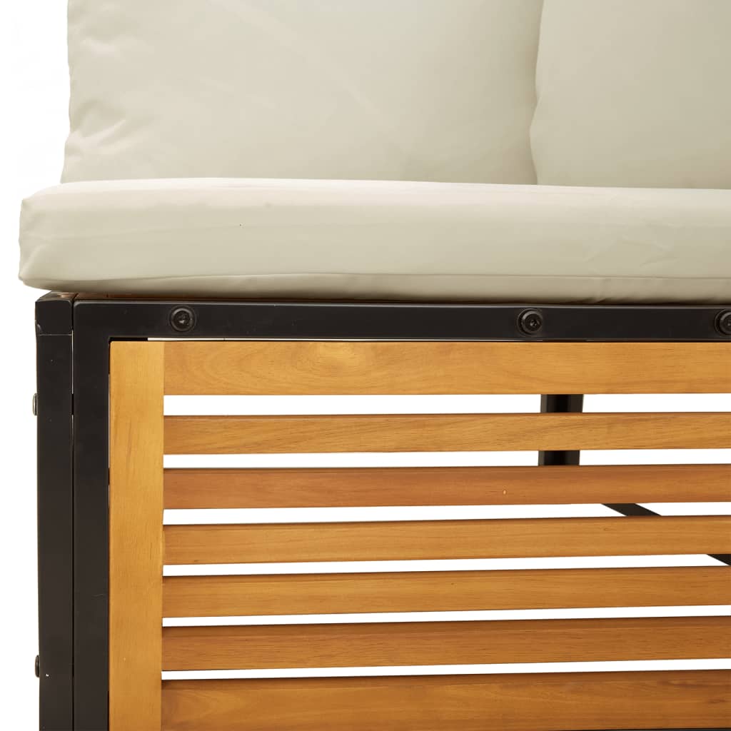 vidaXL Sofa ogrodowa z poduszkami, 2-osobowa, lite drewno akacjowe
