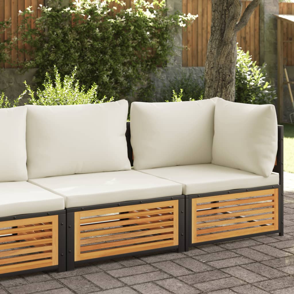 vidaXL Sofa ogrodowa z poduszkami, 2-osobowa, lite drewno akacjowe