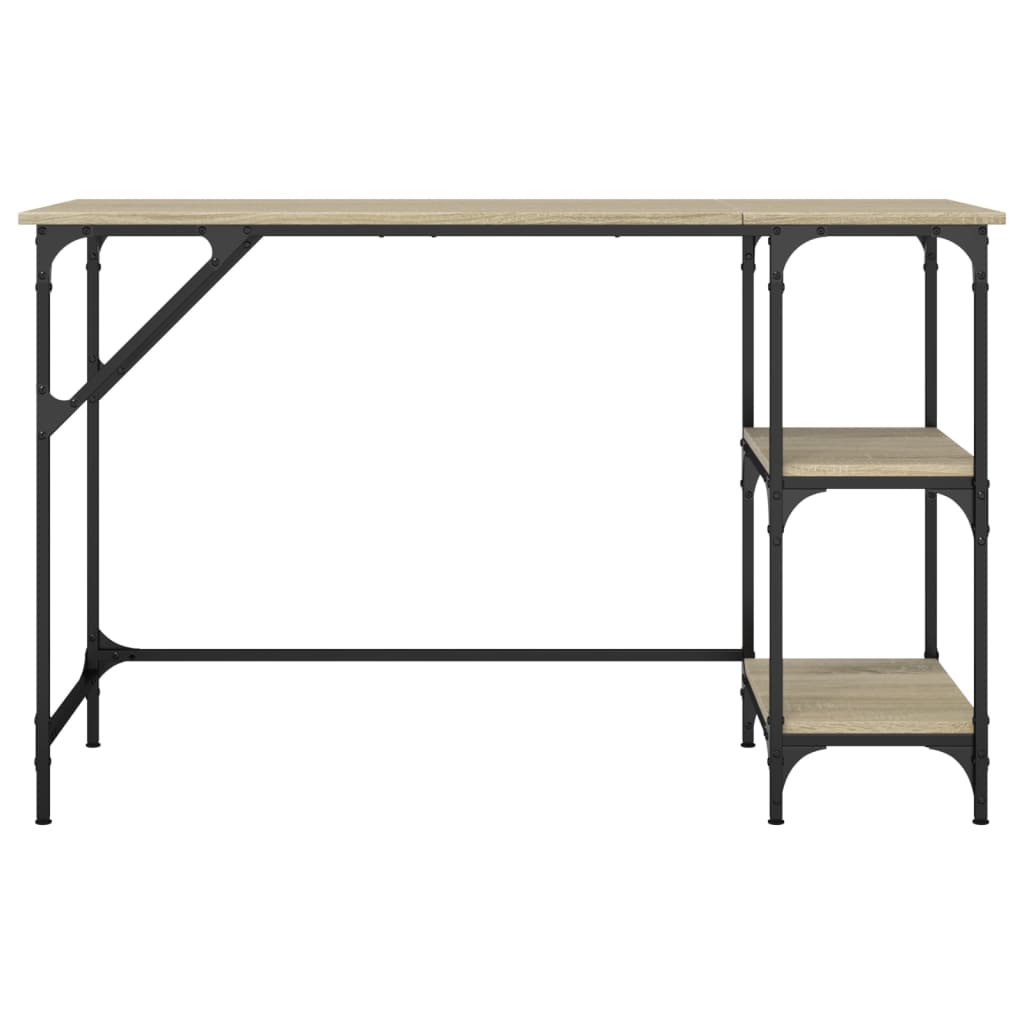 vidaXL Biurko dąb sonoma 120x50x75 cm metal i materiał drewnopochodny