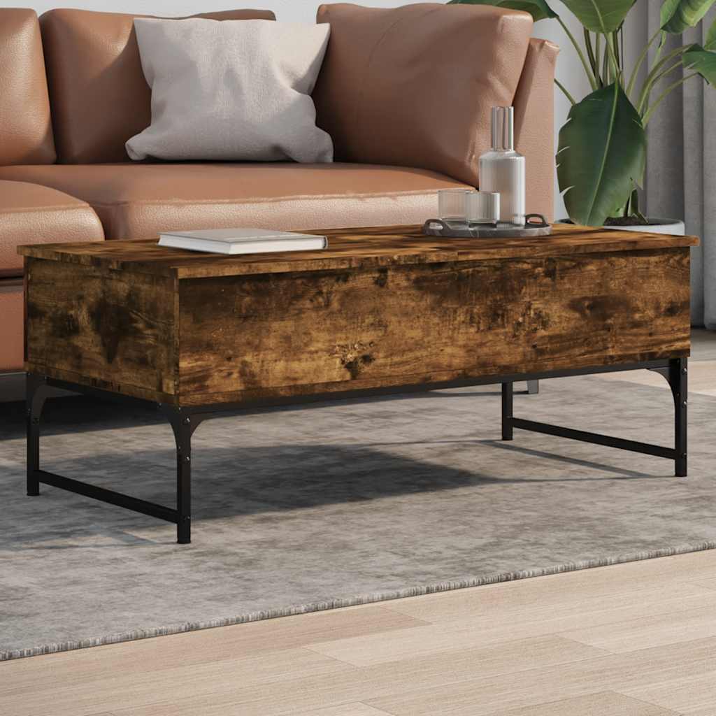 vidaXL Stolik kawowy, przydymiony dąb, 100x50x40 cm