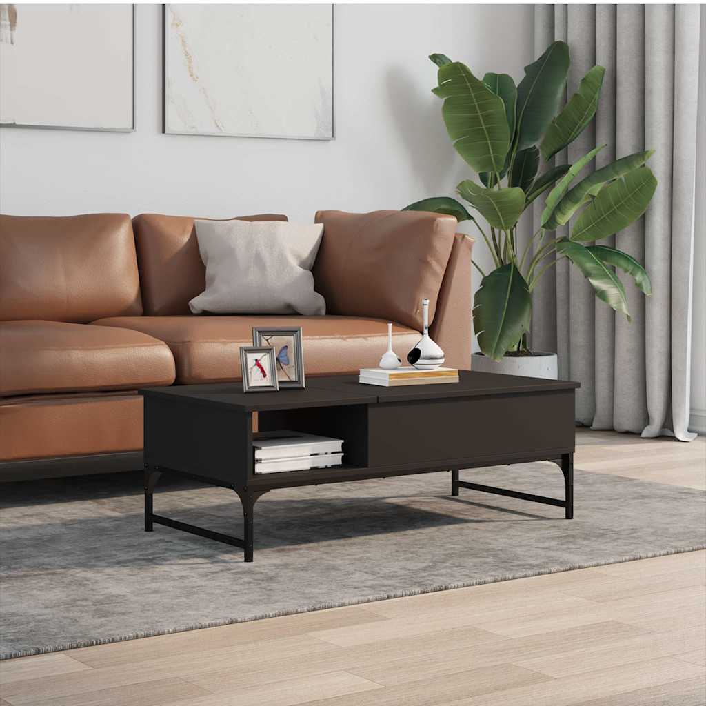 vidaXL Stolik kawowy, czarny, 100x50x35 cm, materiał drewnopochodny