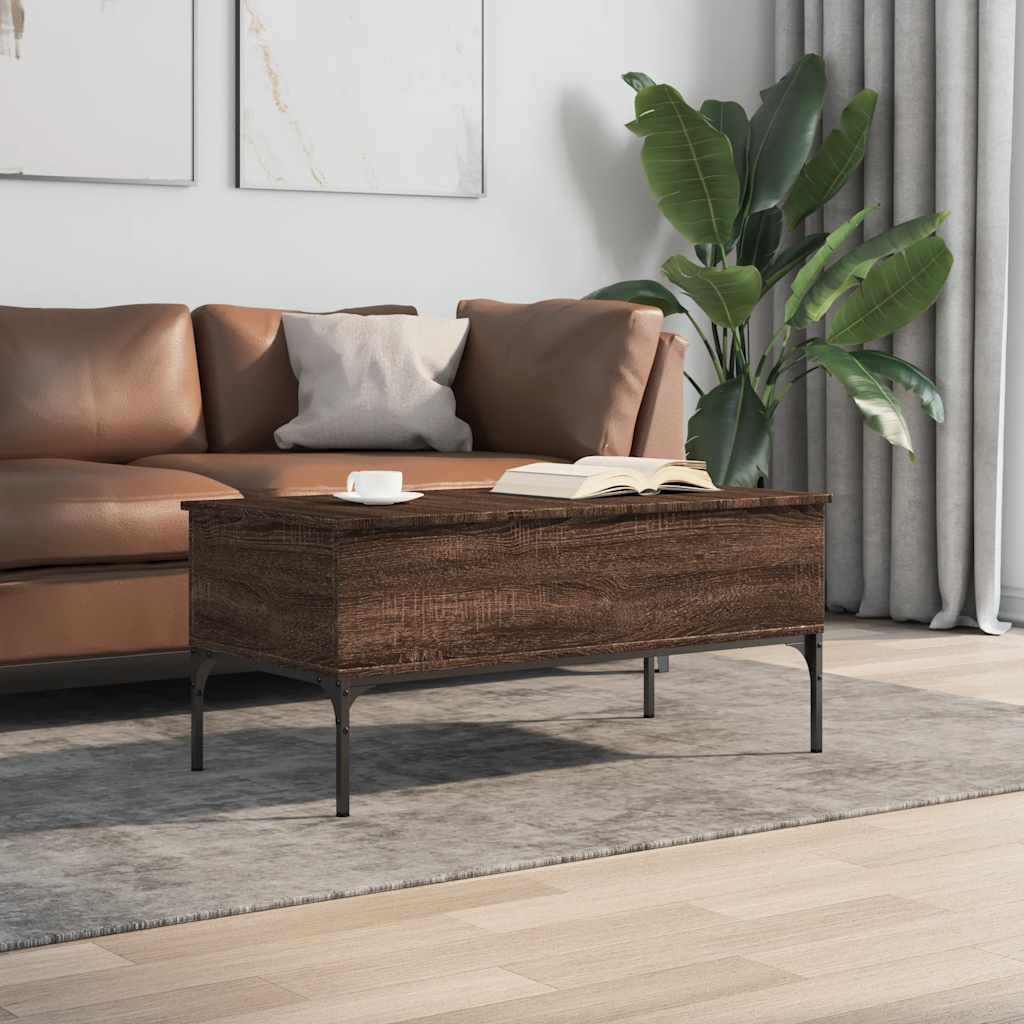 vidaXL Stolik kawowy, brązowy dąb, 100x50x45 cm