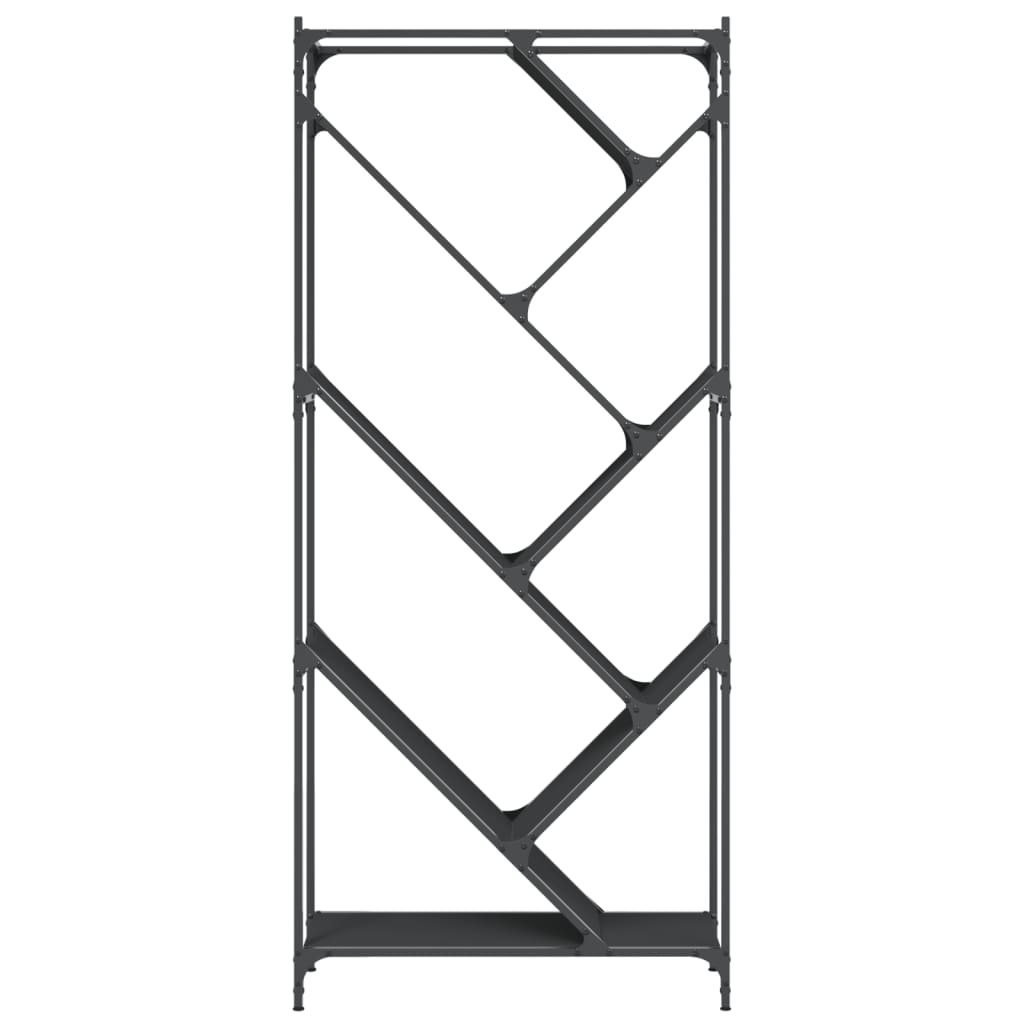 vidaXL Regał, czarny, 79x30x180 cm, materiał drewnopochodny i metal