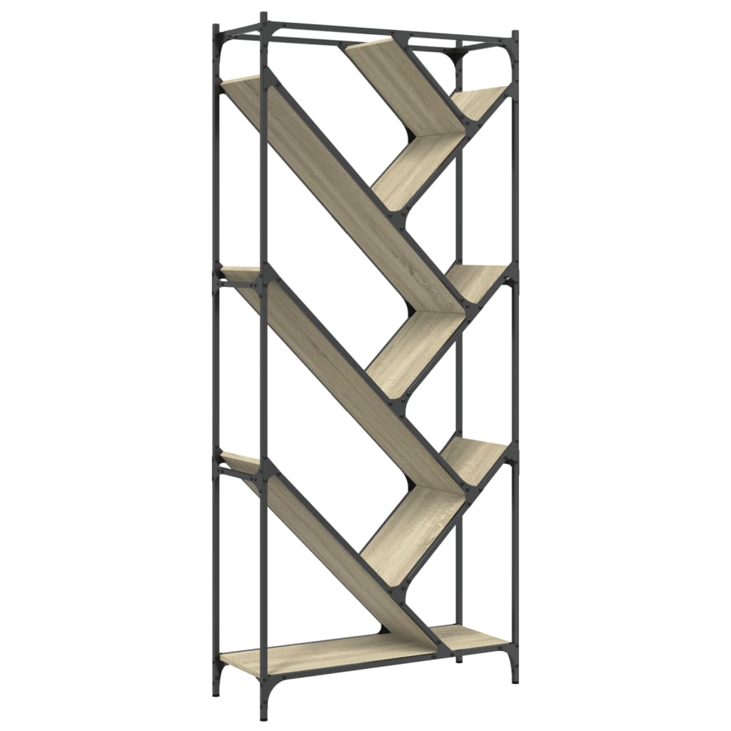 vidaXL Regał, dąb sonoma 79x30x180 cm, materiał drewnopochodny i metal