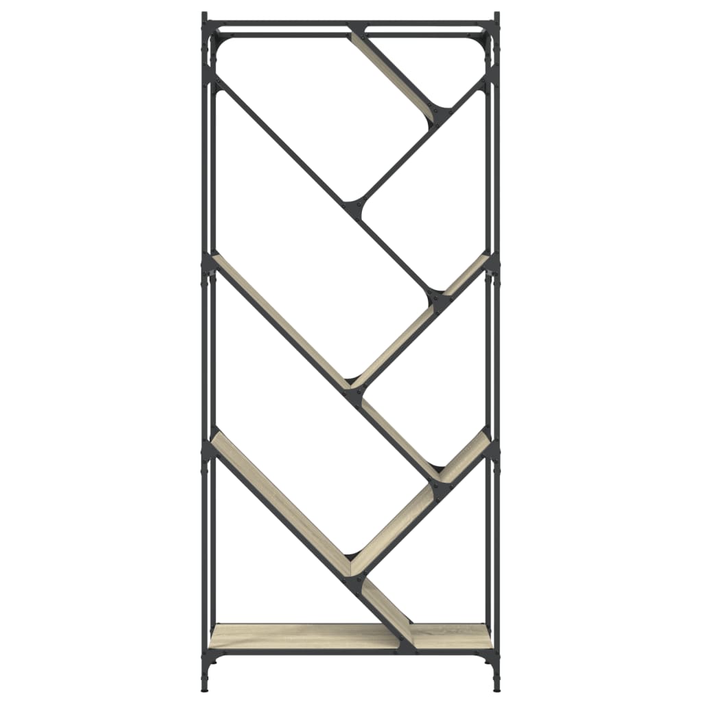 vidaXL Regał, dąb sonoma 79x30x180 cm, materiał drewnopochodny i metal