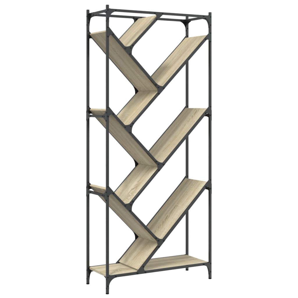 vidaXL Regał, dąb sonoma 79x30x180 cm, materiał drewnopochodny i metal