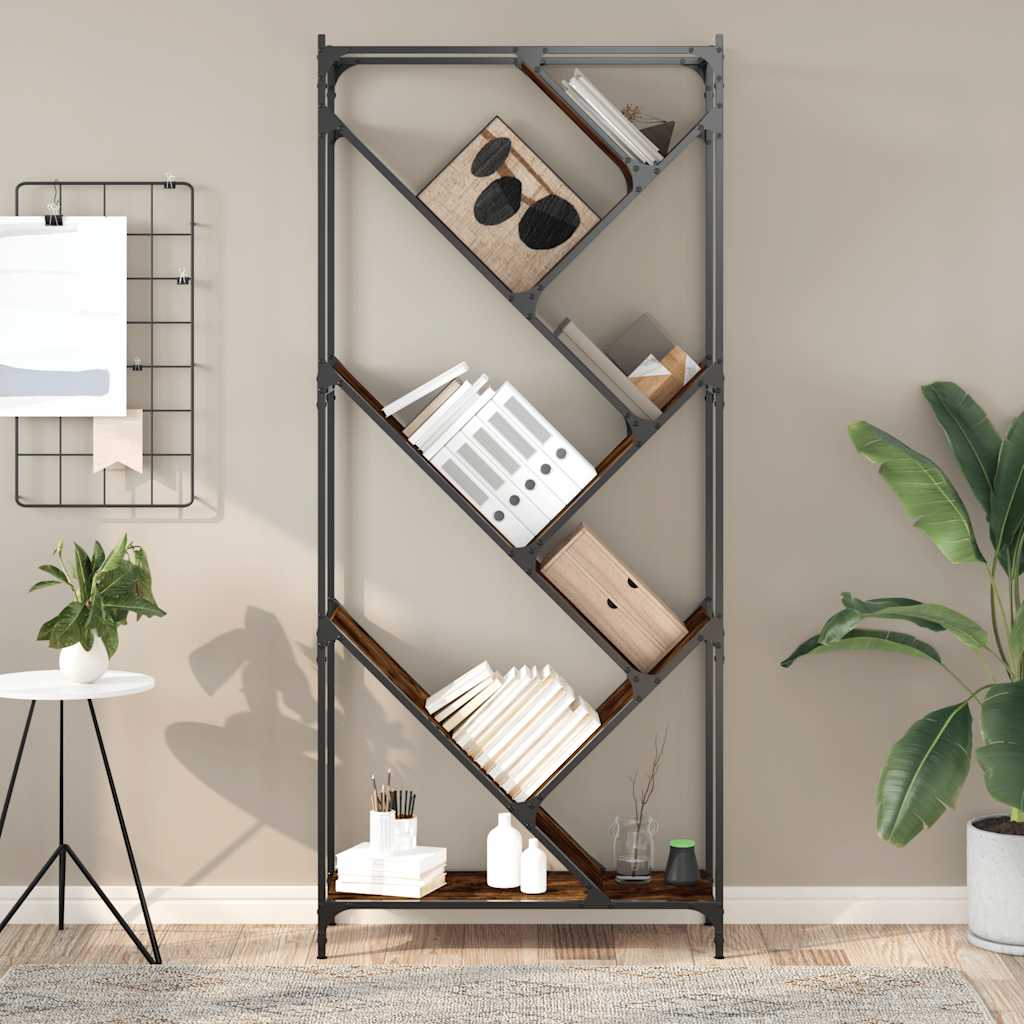 vidaXL Regał, przydymiony dąb, 79x30x180 cm, materiał drewnopochodny
