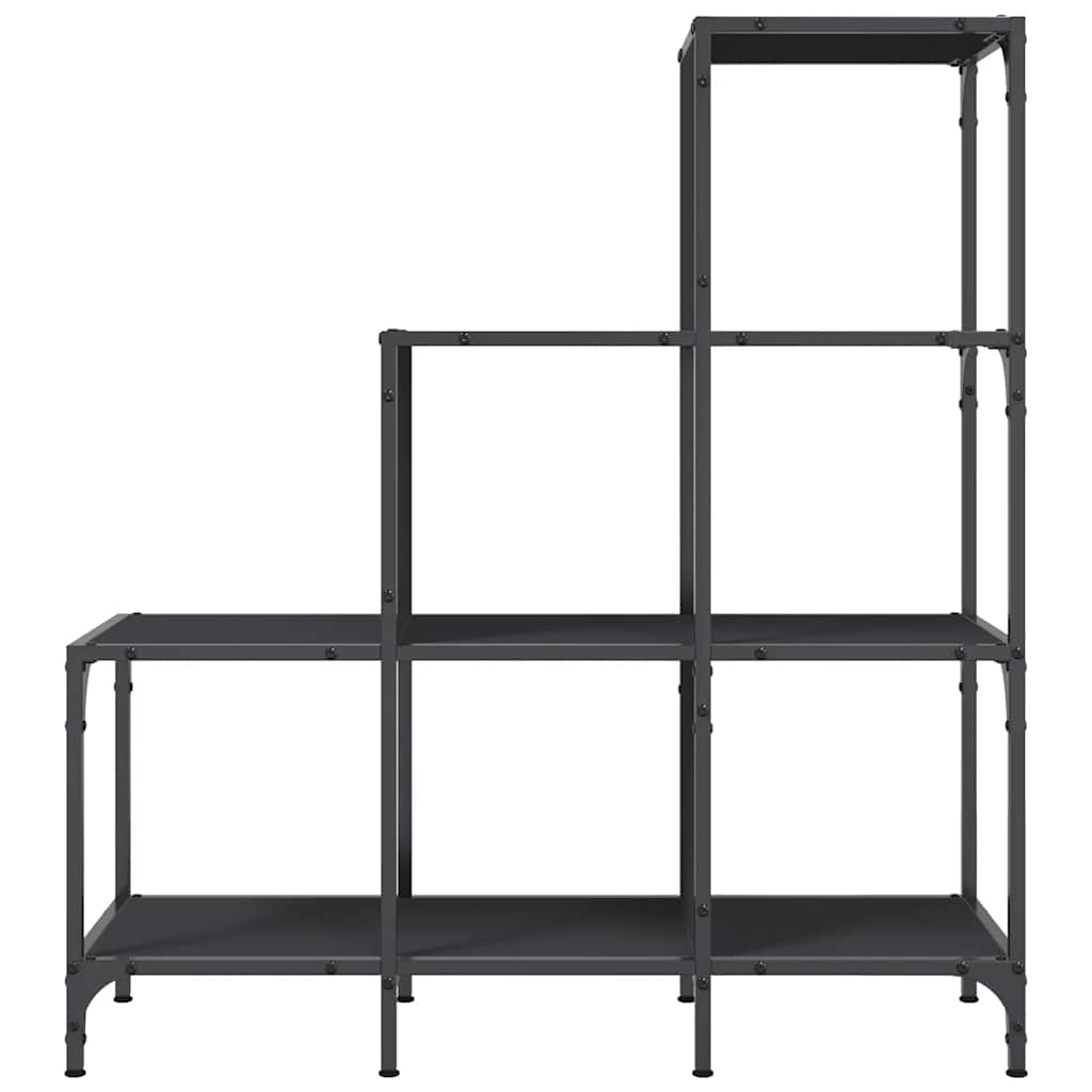 vidaXL Regał, czarny, 92x30x102 cm, materiał drewnopochodny i metal