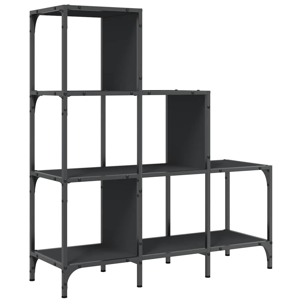 vidaXL Regał, czarny, 92x30x102 cm, materiał drewnopochodny i metal