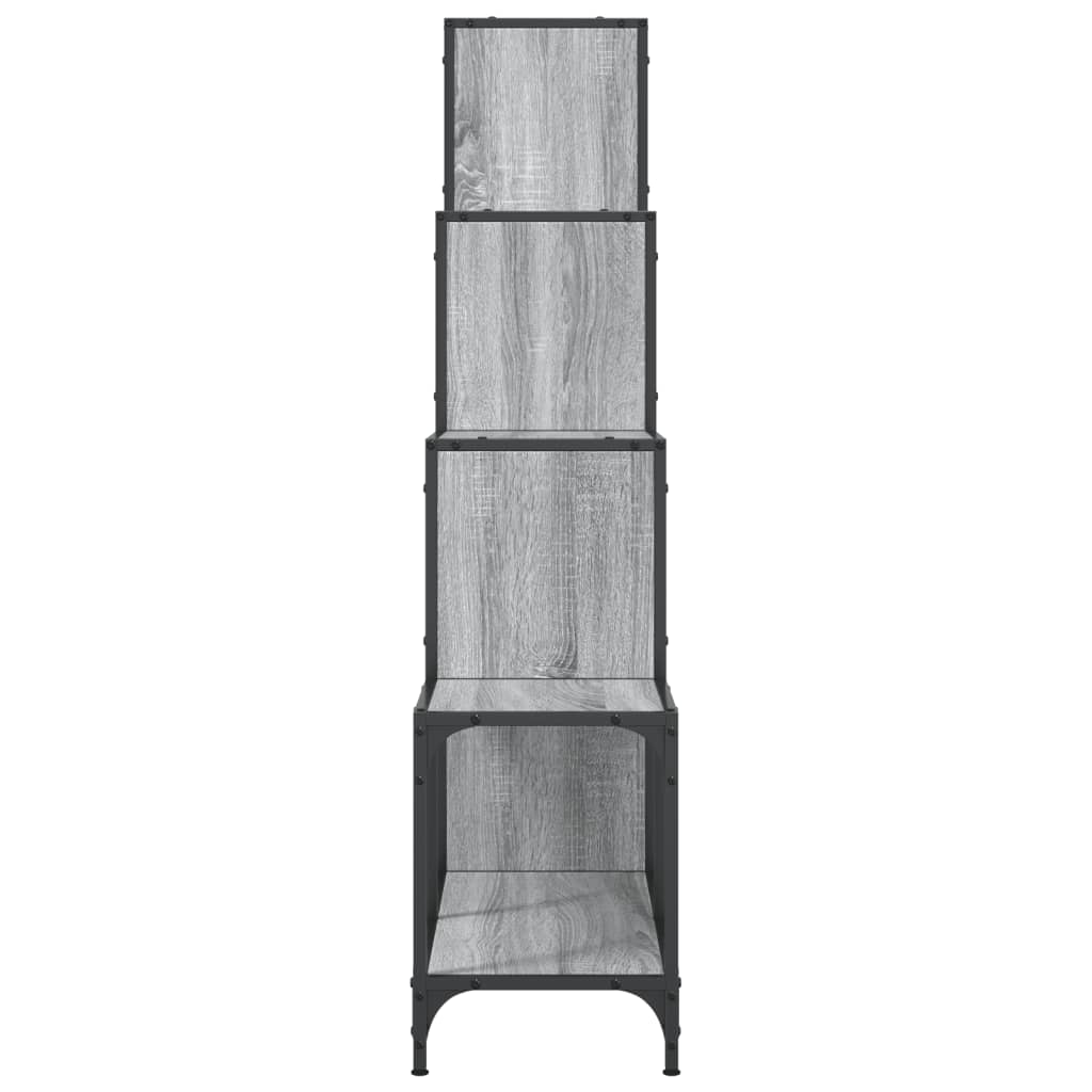 vidaXL Regał, szary dąb sonoma, 122x30x132 cm, materiał drewnopochodny