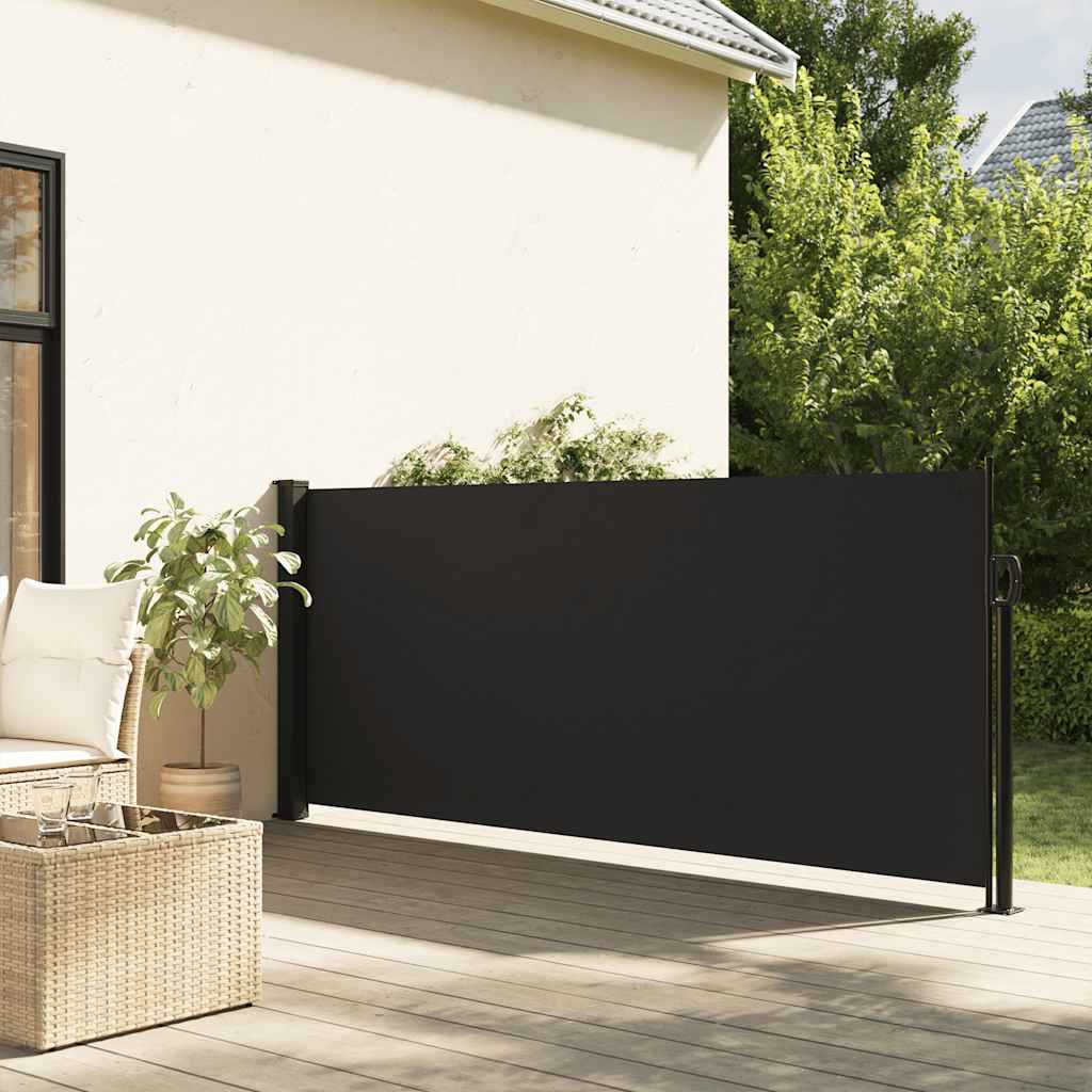 vidaXL Zwijana markiza boczna, czarna, 100x500 cm
