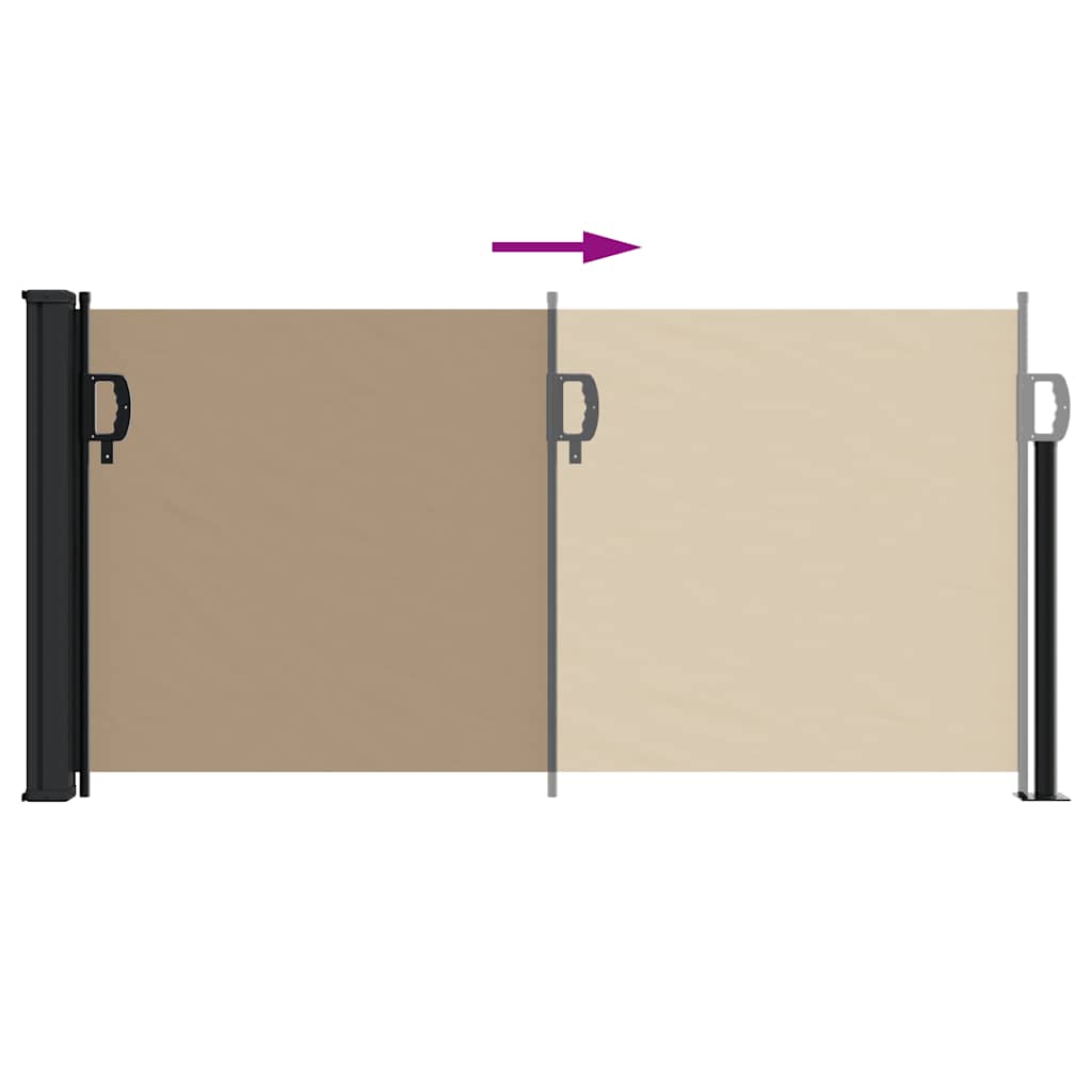 vidaXL Zwijana markiza boczna, taupe, 100x500 cm