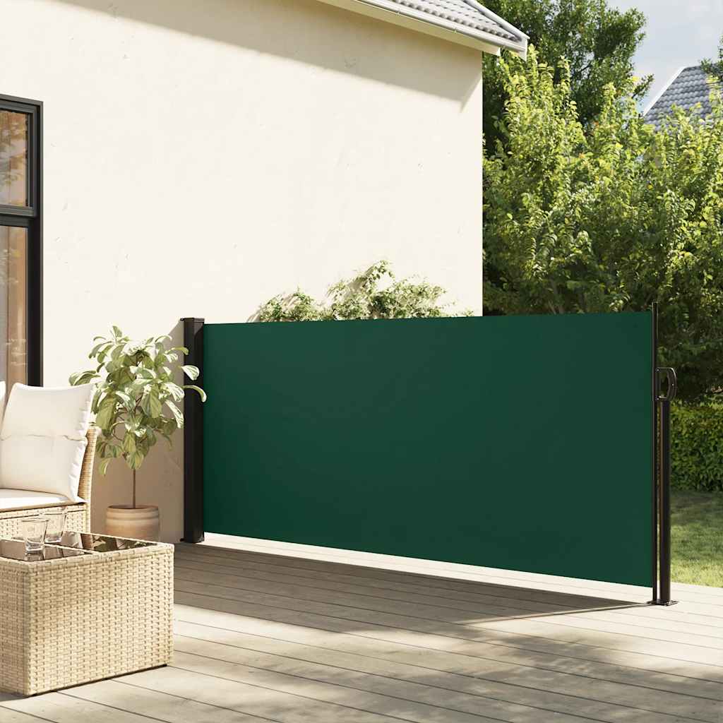 vidaXL Zwijana markiza boczna, ciemnozielona, 120x500 cm