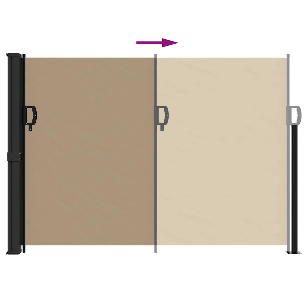 vidaXL Zwijana markiza boczna, taupe, 140x500 cm
