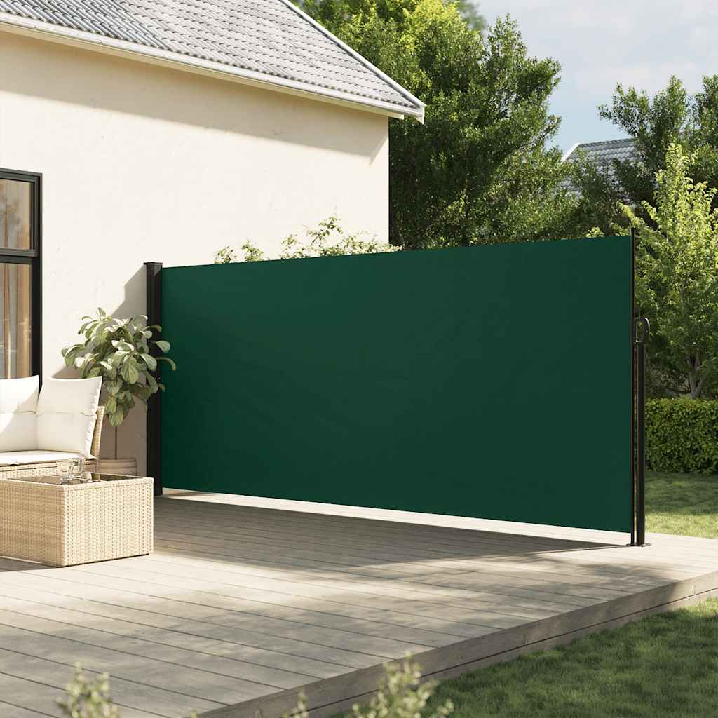 vidaXL Zwijana markiza boczna, ciemnozielona, 160x500 cm
