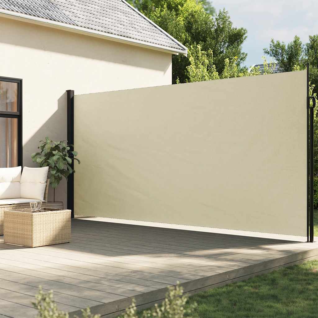 vidaXL Zwijana markiza boczna, kremowa, 200x500 cm