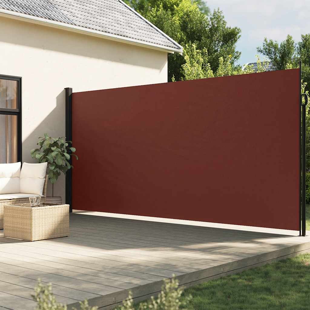 vidaXL Zwijana markiza boczna, brązowa, 200x500 cm