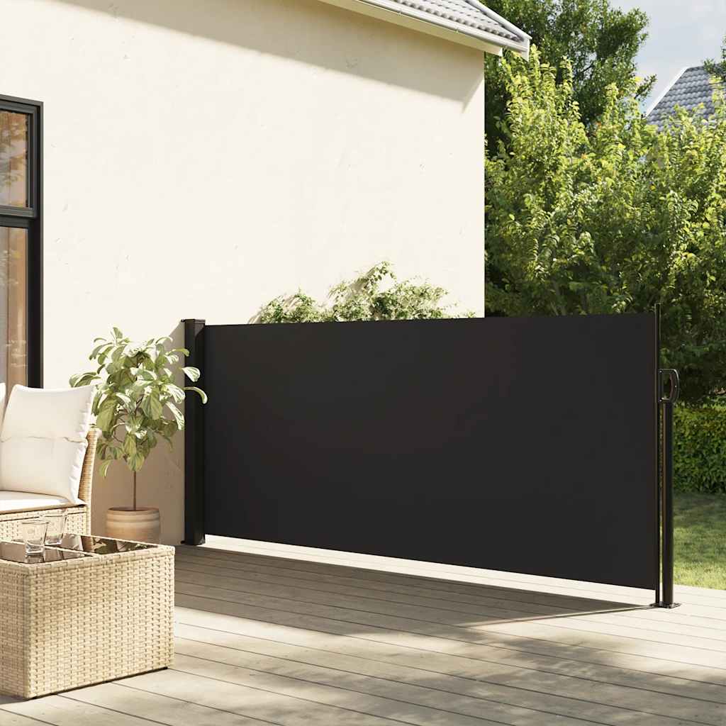 vidaXL Zwijana markiza boczna, czarna, 120 x 600 cm