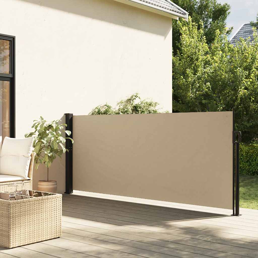 vidaXL Zwijana markiza boczna, beżowa, 140x600 cm