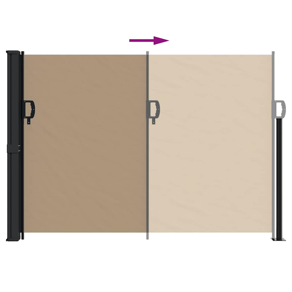 vidaXL Zwijana markiza boczna, taupe, 140x600 cm