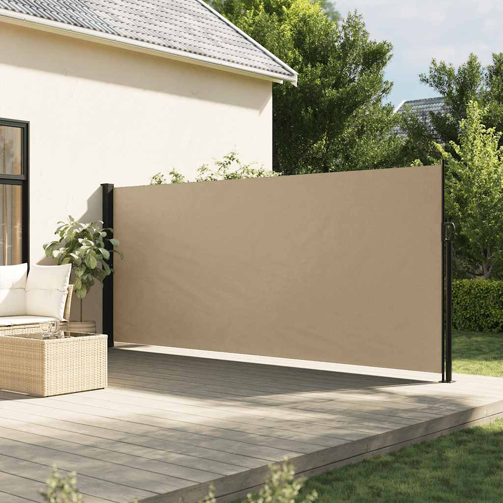 vidaXL Zwijana markiza boczna, beżowa, 160x600 cm