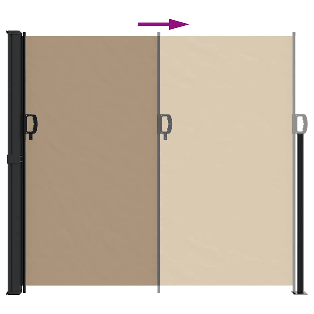 vidaXL Zwijana markiza boczna, taupe, 180x600 cm