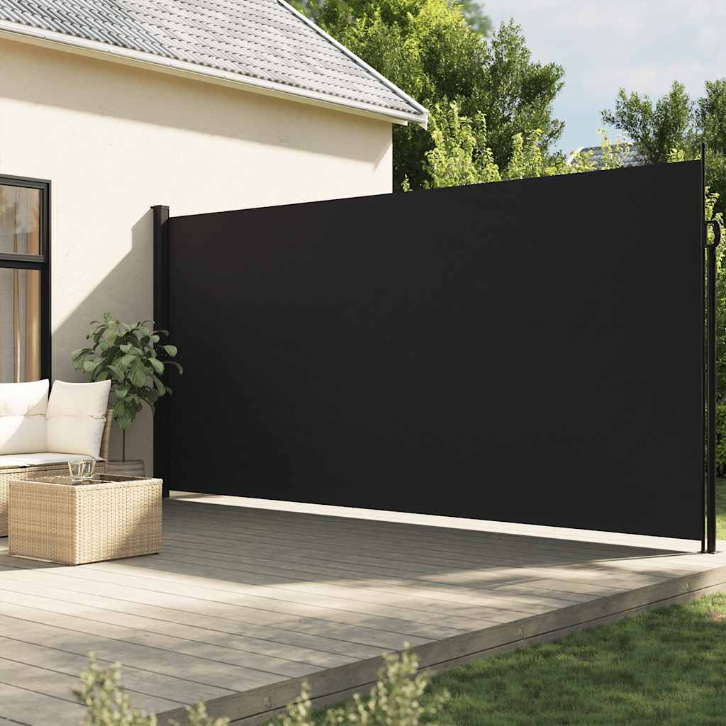 vidaXL Zwijana markiza boczna, czarna, 200 x 600 cm