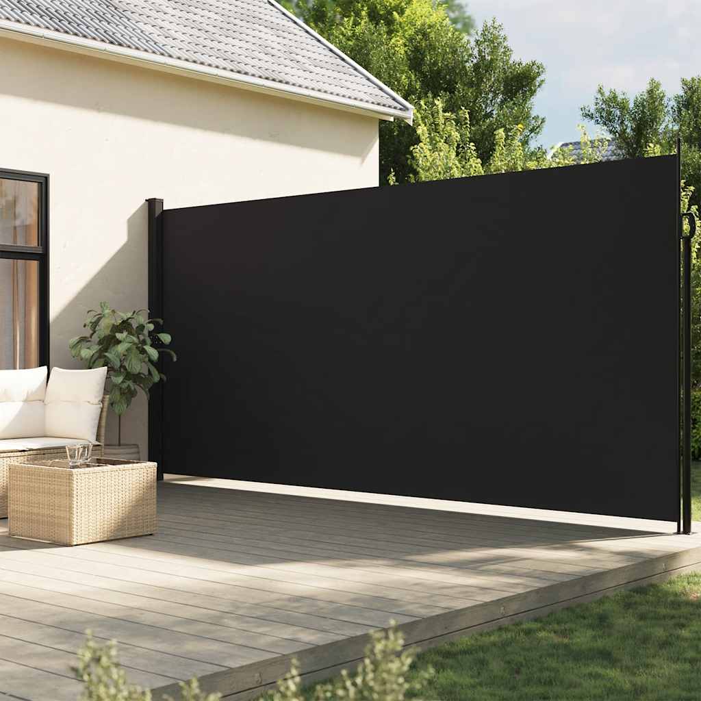 vidaXL Zwijana markiza boczna, czarna, 220x600 cm