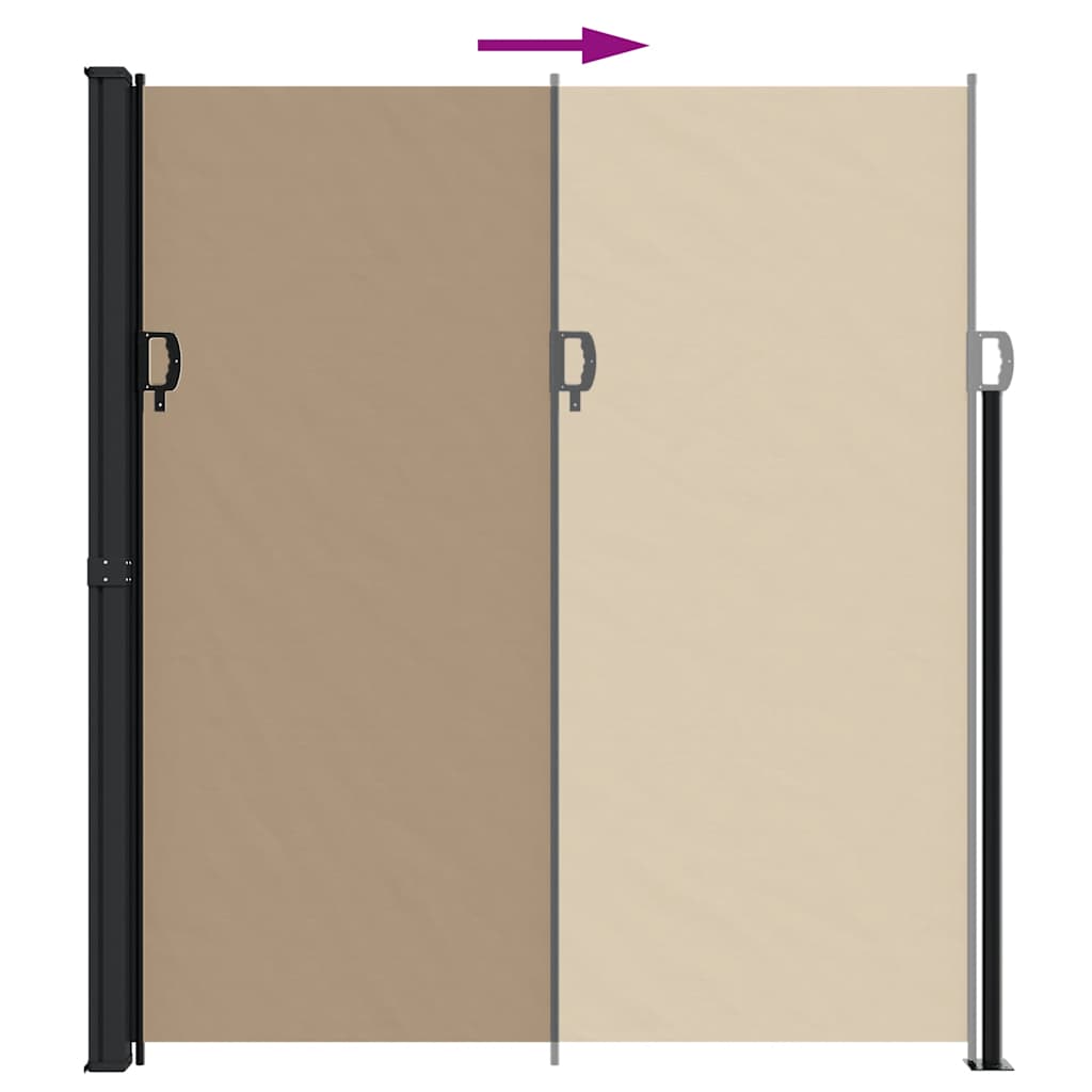 vidaXL Zwijana markiza boczna, taupe, 220x600 cm