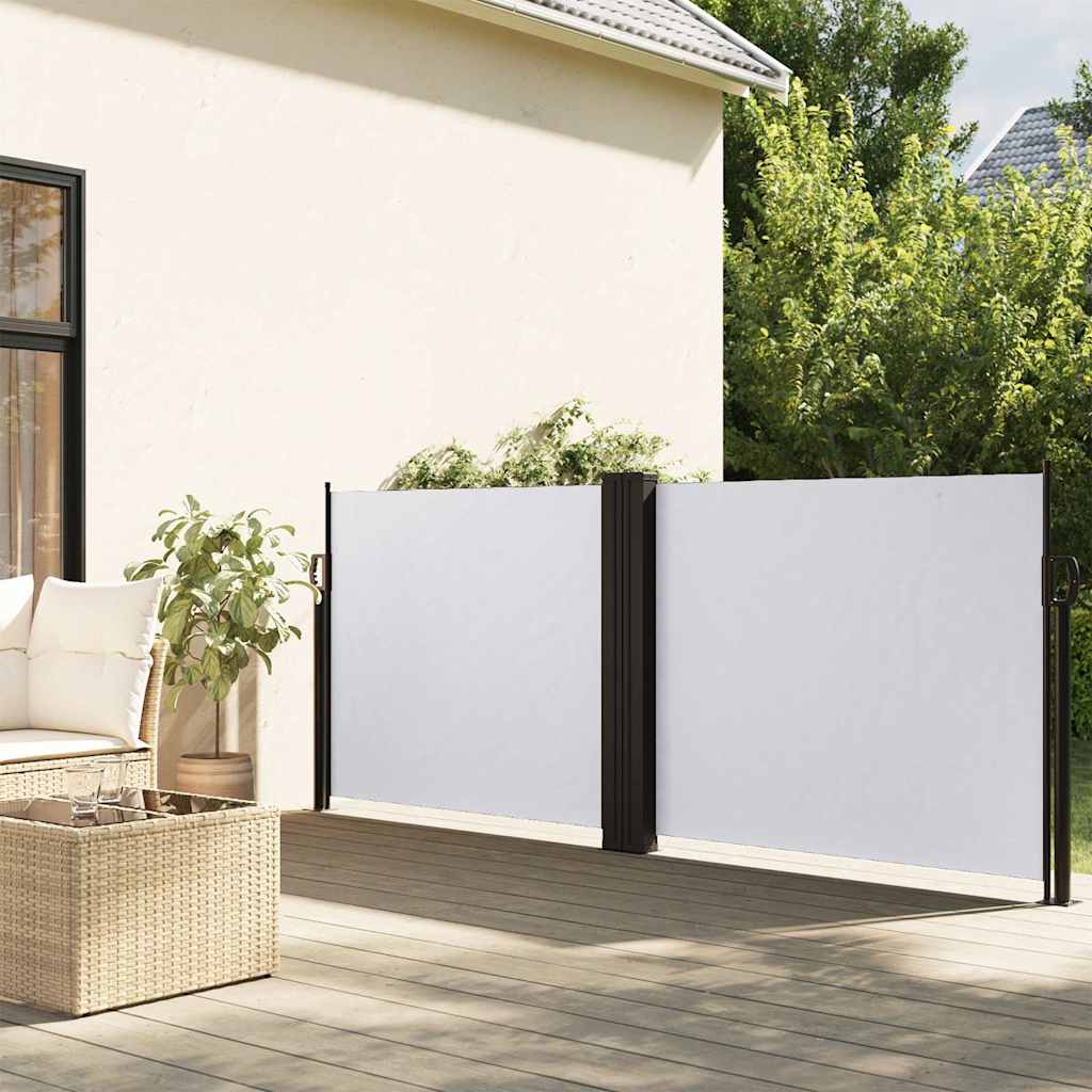 vidaXL Zwijana markiza boczna, biała, 100x600 cm