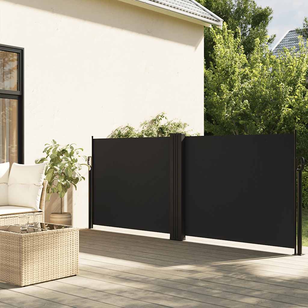 vidaXL Zwijana markiza boczna, czarna, 120 x 600 cm