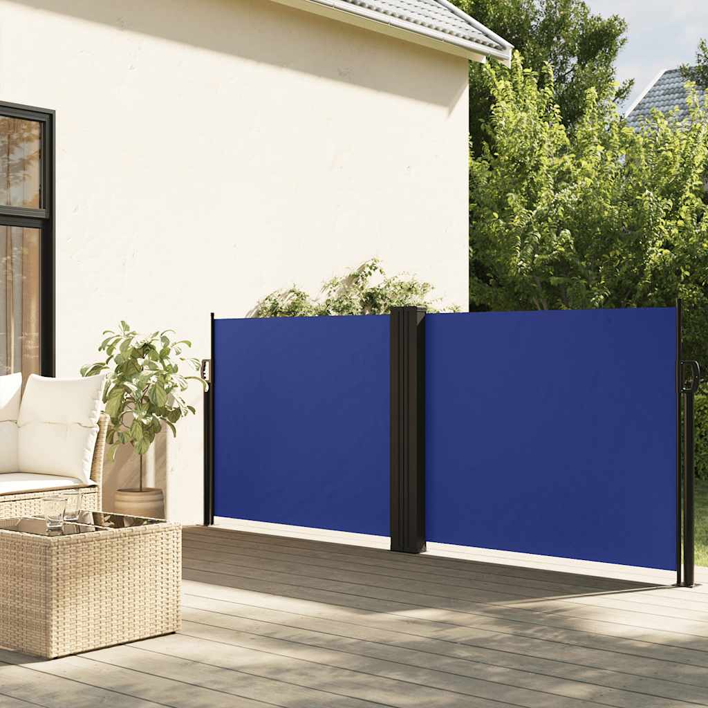vidaXL Zwijana markiza boczna, niebieska, 120 x 600 cm