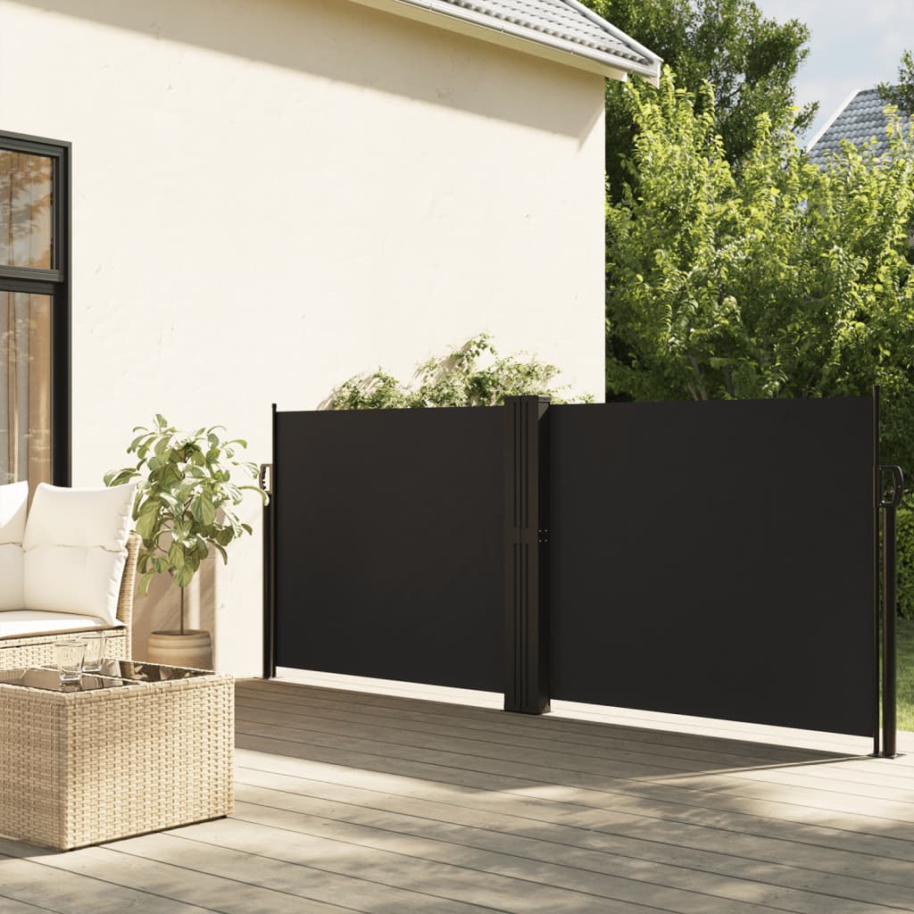 vidaXL Zwijana markiza boczna, czarna, 140 x 600 cm