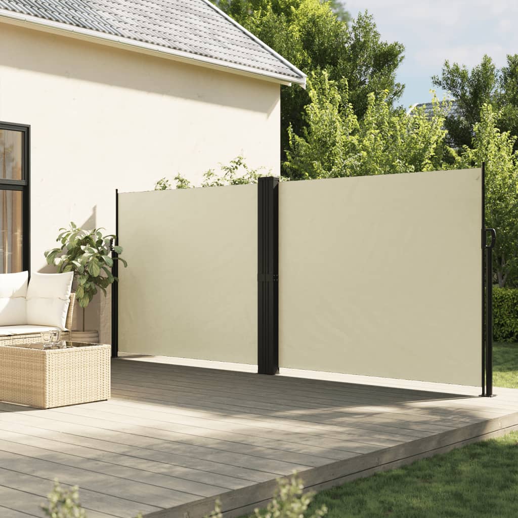 vidaXL Zwijana markiza boczna na taras, kremowa, 180 x 600 cm