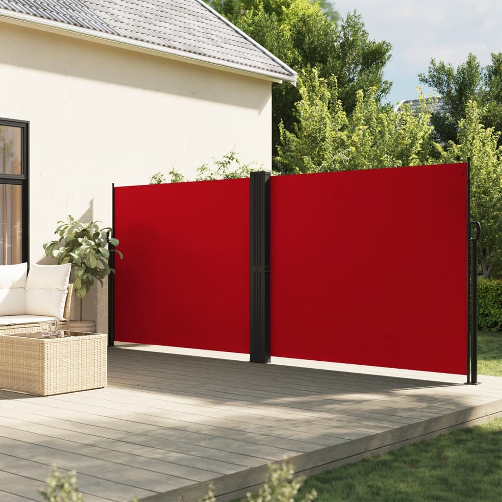 vidaXL Zwijana markiza boczna na taras, czerwona, 180 x 600 cm