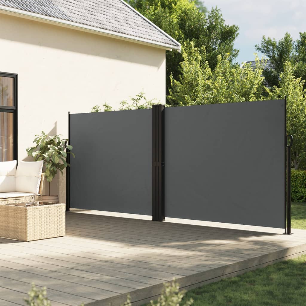 vidaXL Zwijana markiza boczna na taras, antracytowa, 180 x 600 cm