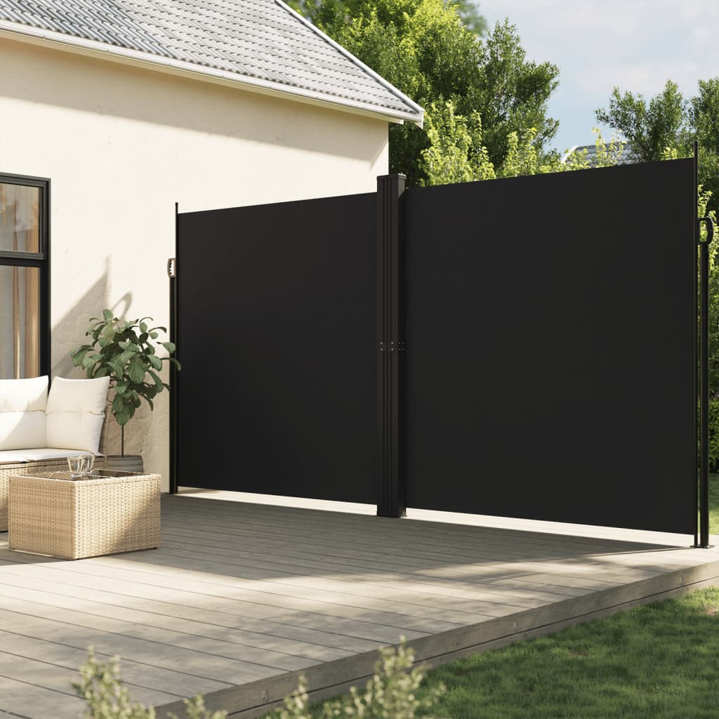 vidaXL Zwijana markiza boczna, czarna, 200 x 600 cm